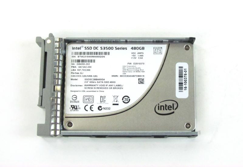 SSD Intel DC S3500 480GB SATA 2.5" Con Caddy – UCS-SD480G0KS2-EV, Usato