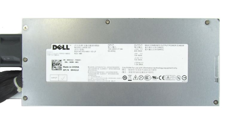 Dell PowerEdge R410 480W Power Supply – L480E-S0 PS-4481-1D-LF H411J, Non-Redundant