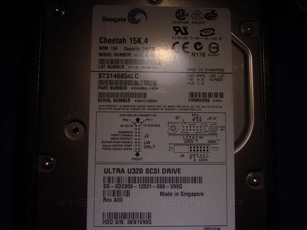 Disco Duro SCSI Seagate Cheetah 15K.4 146GB 15K RPM 80 Pines U320 – Usado, Testeado