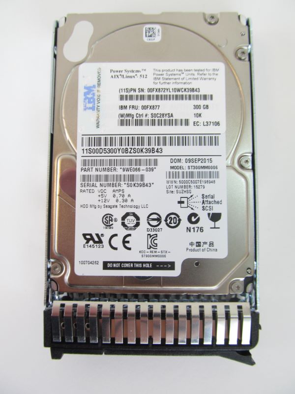 IBM 00FX872 300GB 10K RPM SAS SFF-E Hard Disk Drive 59FC 22A 42A