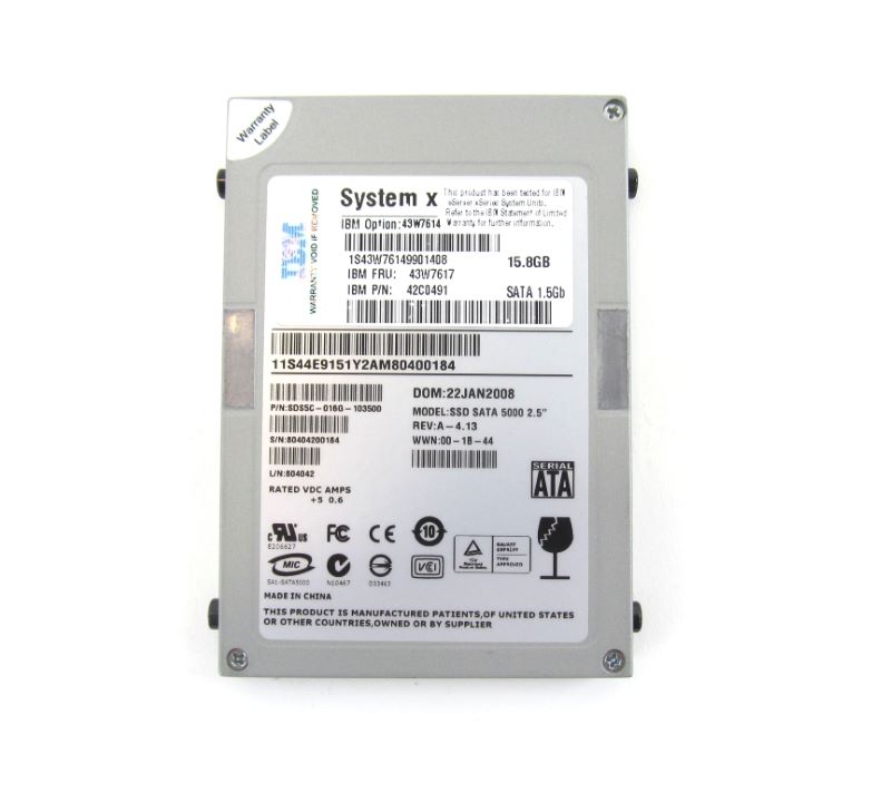 Kết quả hình ảnh cho Ibm Ssd  43W7617 15.8Gb 2.5